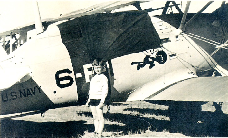 Grand Canyon Airport    “Future Naval Aviator by side of Boeing F4B-4.”                May 1933
