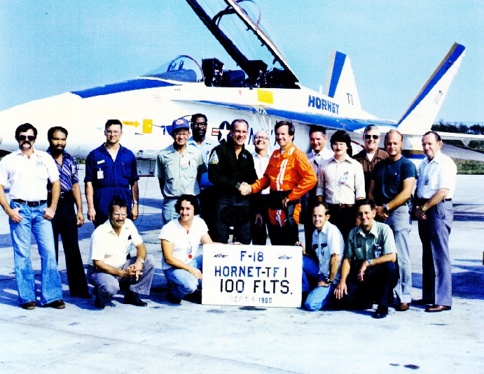 My first F-18 flight and the 100th for Aircraft TF-1    COMNAVAIRLANT era    NAS PAX River    20 NOV 1974
