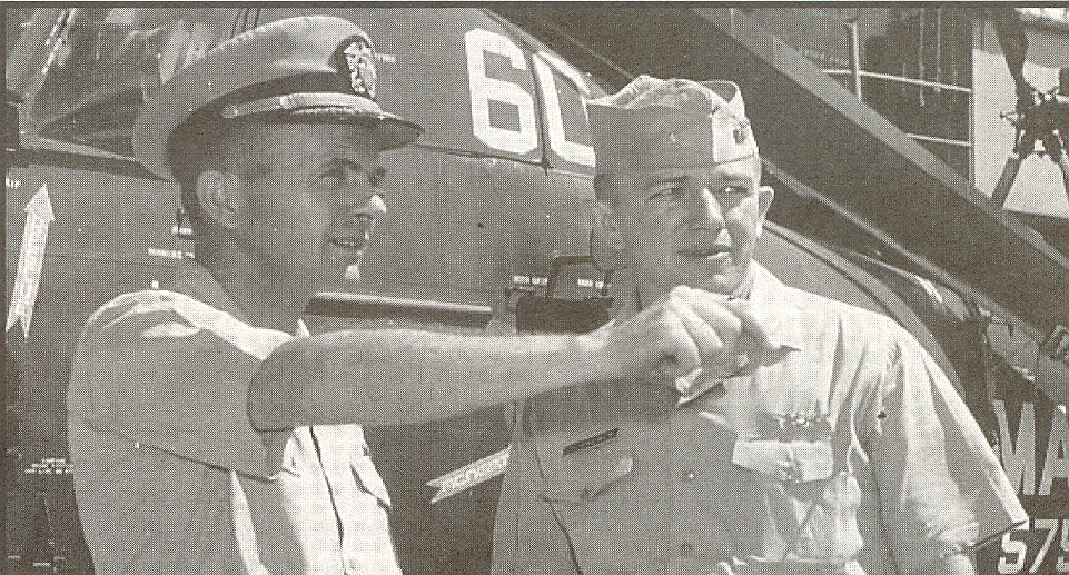 Aerologist LCDR Jack Brewer & USS Valley Forge (LPH-8) XO Jim Allem