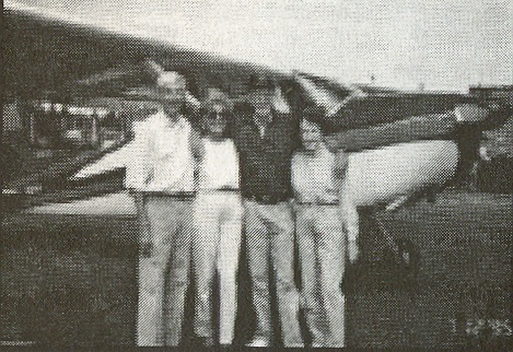 Earl & Dixie Rogers, Stan & Audrey Pederson, and their Cessna 180 in Alaska