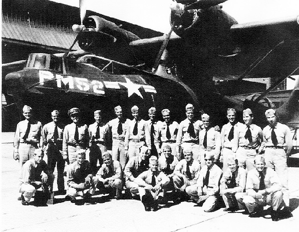 PBY group photograph  NAS Pensacola, Florida  1948. back row (left to right): Puckett (Officer), Fox (Officer), Dupree (LCDR), Ben Bayse, J. W. Reed, Bill Murphy, Davenport, Cecil Sapp (Cadet), Joe Dobronski, Jack Dewenter, Mark Bitter (Cadet), L. C. Warren, Ernie Schorz. front row (left to right): Genetti, Little Head Brown, Gene Grant, Bill Hembree, Stafford (Cadet), Leavitt, Ken Burrows, Jim Alley (Cadet), Anderson (Cadet), Noff    [Those with rank not noted are Aviation Midshipmen]