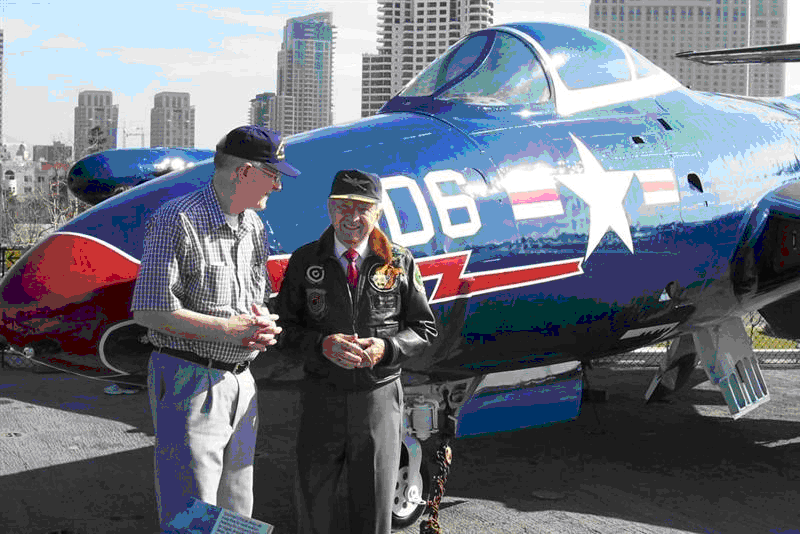 Ed Bethel & Royce Williams, VF-781 F9F, USS Midway