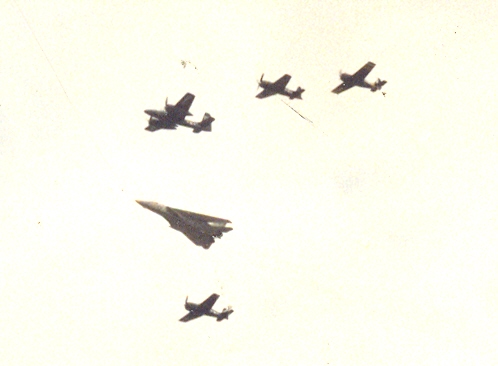 Grumman Flyby at FMA PNS 1986 - F6F, F-14, F7F, F8F, F6F.