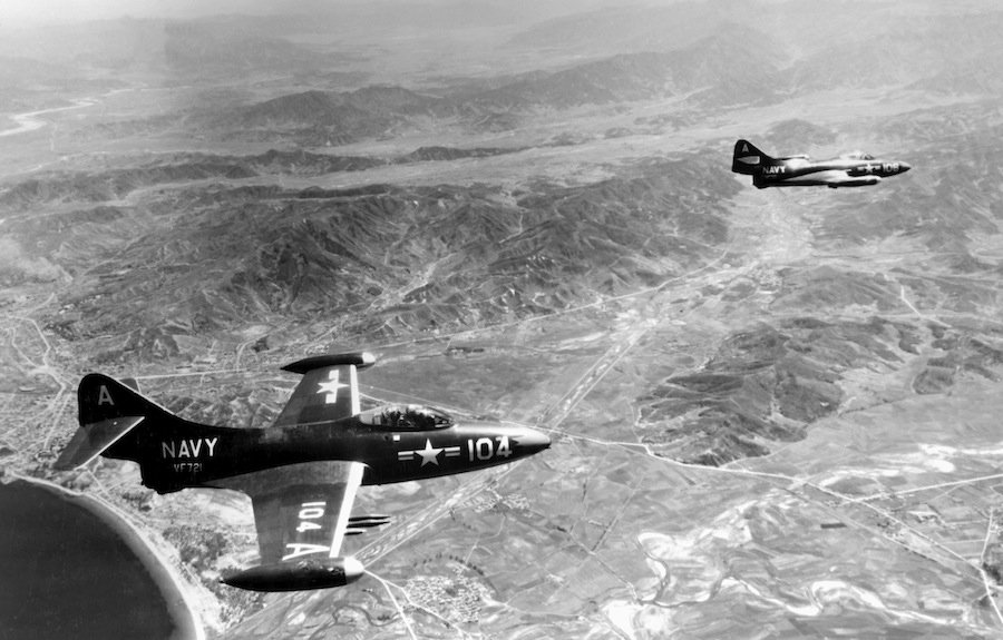 during-the-korean-war-armstrong-flew-78-combat-missions-in-a-grumman-f9f-2-panther